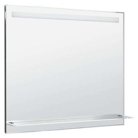 LED podsvietené zrkadlo 100x80cm, sklenená polička, Tlakový vypínač ATH55 AQUALINE