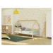 Benlemi Detská drevená posteľ domček SAFE 3v1 so zábranou Zvoľte farbu: Tmavo sivá, Zvoľte rozme