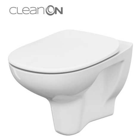 Cersanit Arteco, závesná WC misa CleanOn 53x36x37 cm vrátane sedátka s pomalým dopadom, biela, S