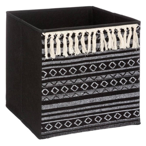 Úložný textilný box Tassel 31 cm čierny/biely DekorStyle