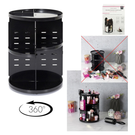 Organizér na make-up otočný, čierna COSMETIC CLUB 9453