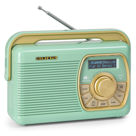 Auna Buddy Digitálne rádio DAB/DAB+/UKW Bluetooth 5.0 AUX 1Ah batéria Mobilné retro