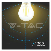 Žiarovka LED 6W, E27 - A60, 4500K, 600lm, 300°, Ra 80, vlákno, VT-1887 (V-TAC)