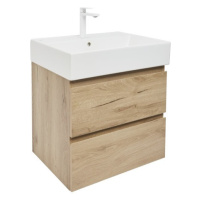 Kúpeľňová skrinka 2 zásuvky s umývadlom SAT B-Way 59x50x45 cm dub matný BWAY260OAKU2BBI