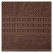 Bavlnený hnedý uterák ROSITA s ryžovou štruktúrou a žakárovou bordúrou s geometrickým vzorom Roz