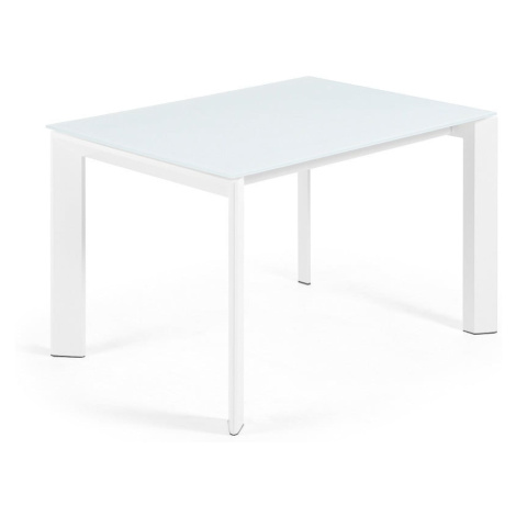 Rozkladací jedálenský stôl s prídavnou doskou so sklenenou doskou 80x120 cm Axis – Kave Home