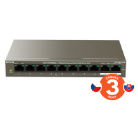 Tenda TEF1110P-8-102W 10xRJ45 Switch(8xPoE 802.3af/at 10/100Mbps,2x Uplink 1Gbs),102W