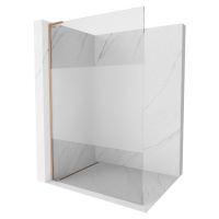 MEXEN/S - Kioto L Sprchová zástena WALK-IN 100 x 200, transparent/dekor, meď kartáčovaná 800-100