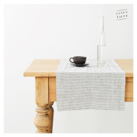 Ľanový behúň na stôl 40x200 cm Thin Black Stripes – Linen Tales