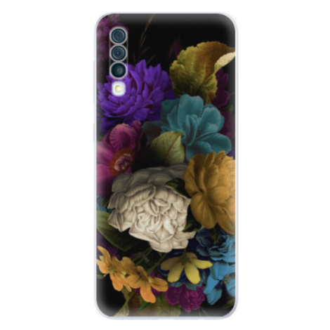 Odolné silikónové puzdro iSaprio - Dark Flowers - Samsung Galaxy A50