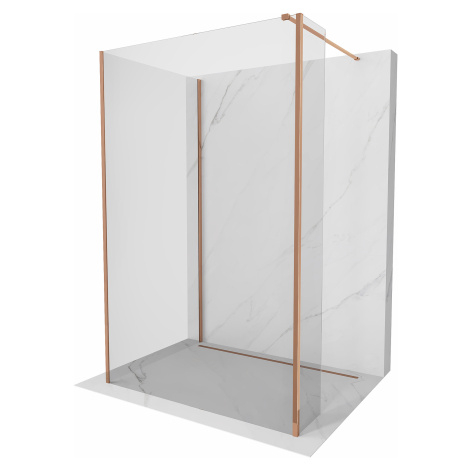 Mexen Kioto, sprchový kút typ Walk-in Walk-in 135 x 110 x 30 cm, 8mm číre sklo, profil ružové zl