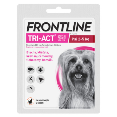 Frontline Tri-Act spot-on pipeta proti kliešťom a blchám pre psy XS 2-5kg, 0,5ml