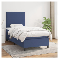 vidaXL Posteľný rám boxspring s matracom modrý 90x200 cm látka