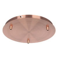 Oceľová stropná rozeta s 3 otvormi na povrchu, Červená meď D300*H25mm (V-TAC)