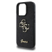 Guess Fixed Glitter 4G Metal Logo Kryt pre iPhone 16 Pro Max, Čierny