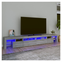 vidaXL TV skrinka s LED svetlami sivá sonoma 260x35x40 cm