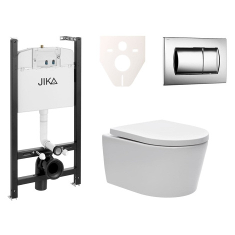 Cenovo zvýhodnený závesný WC set Jika do ľahkých stien / predstenová montáž + WC SAT Brevis SIKO