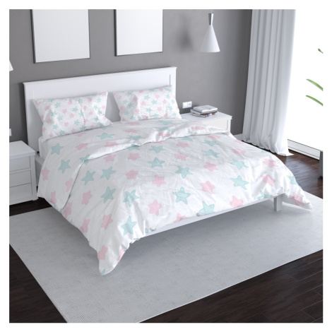 Obliečky Ružové a modré hviezdy - 140x200 / 90x70