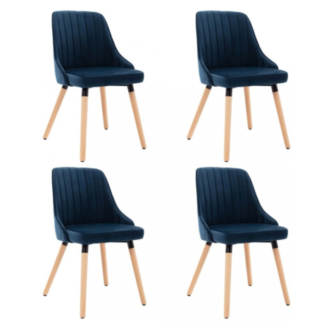 Jedálenská stolička 4 ks látka / buk Dekorhome Modrá,Jedálenská stolička 4 ks látka / buk Dekorh vidaXL