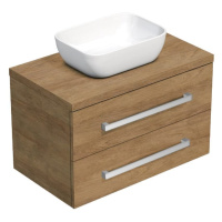 Kúpeľňová skrinka s krytom SAT Cube Way 80x71x46 cm Hickory dub CUBE46803DH45