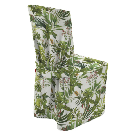 Dekoria Návlek na stoličku, zeleno - červené rastliny na bielom podklade, 45 x 94 cm, Tropical I