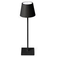 Stolová LED lampa Toc s nabíjačkou USB IP54 čierna