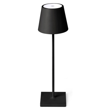 Stolová LED lampa Toc s nabíjačkou USB IP54 čierna FARO BARCELONA