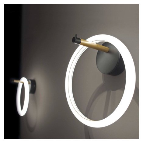 Nástenné svietidlo LED Ulaop, jeden krúžok, čierne Marchetti