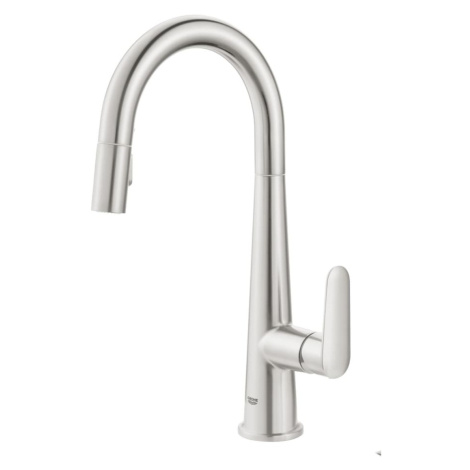 Drezová batéria Grohe Veletto s vyťahovacou spŕškou, 2 prúdy supersteel 30419DC0