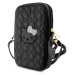 Hello Kitty PU Leather Quilted Pattern Kitty Head Logo Phone Bag Black