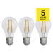 LED žiarovka A60/E27/3,8W/60W/806lm/teplá biela,3ks