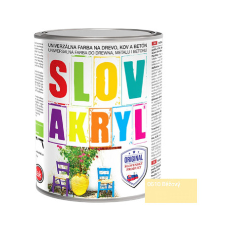 SLOVAKRYL - Univerzálna vodou riediteľná farba 0,75 kg 0610 - béžová