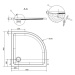 Cersanit TAKO sprchová vanička 90x90x4 cm, štvrťkruhová, biela, S204-002
