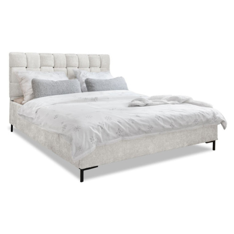 Krémovobiela čalúnená dvojlôžková posteľ s roštom 180x200 cm Eve – Miuform