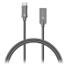 Connect Wire Steel Knight Micro USB - USB, kovový anthracite, 2,1 A , 1 m