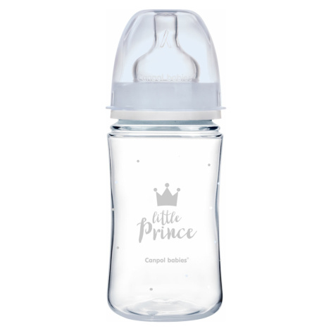 CANPOL BABIES Fľaša so širokým hrdlom Royal Baby 240 ml modrá