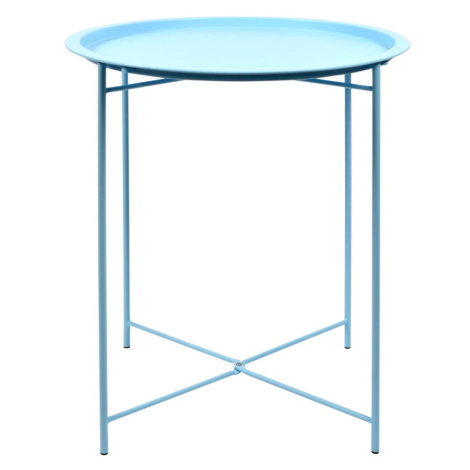 Oceľový rozkladací záhradný stolík v tyrkysovej farbe Esschert Design, 46 x 46 x 52 cm