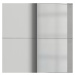 Sconto Šatníková skriňa so zrkadlom ERICA sivá/biela, šírka 135 cm