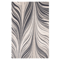 Krémovo-sivý vlnený koberec 133x180 cm Zebre – Agnella