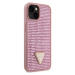 Guess Rhinestones Triangle Metal Logo Kryt pre iPhone 15 Pink