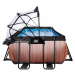 Bazén s krytom pieskovou filtráciou a tepelným čerpadlom Wood pool Exit Toys oceľová konštrukcia