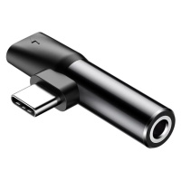 Redukcia Baseus Audio Adapter USB-C to Mini Jack 3.5mm + USB-C (black) (6953156282278)
