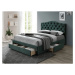 KONDELA Kesada manželská posteľ s roštom 180x200 cm smaragdová (Velvet)