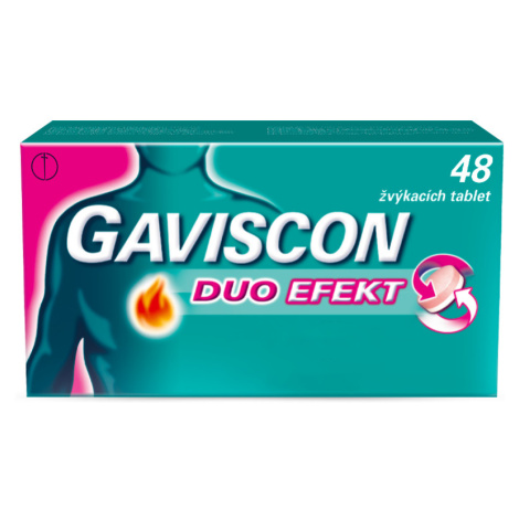 GAVISCON Duo Efekt 48 žuvacích tabliet