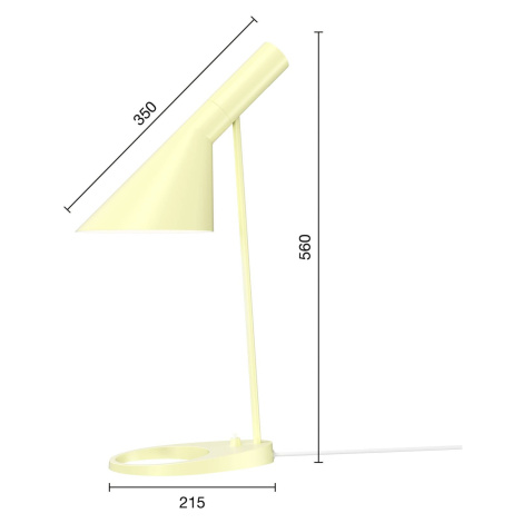 Dizajnová stolová lampa Louis Poulsen AJ svetlá žltá