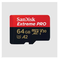 SanDisk micro SDXC karta 64GB Extreme PRO (200 MB/s Class 10, UHS-I U3 V30) + adaptér