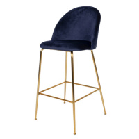 Sconto Barová stolička LOESONNI modrá/zlatá