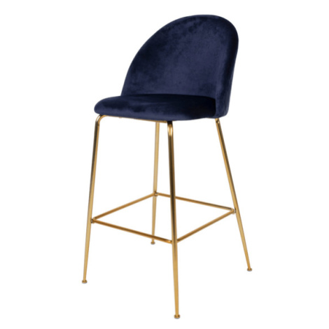 Sconto Barová stolička LOESONNI modrá/zlatá Houseland