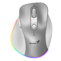 Myš bezdrôtová, Genius Ergo 9000S Pro, strieborná, optická, 2400DPI