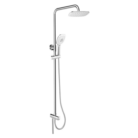 Mereo, Sprchový set s tyčou hranatý, biela hlavová sprcha a trojpolohová ručná sprcha CB95001SW2